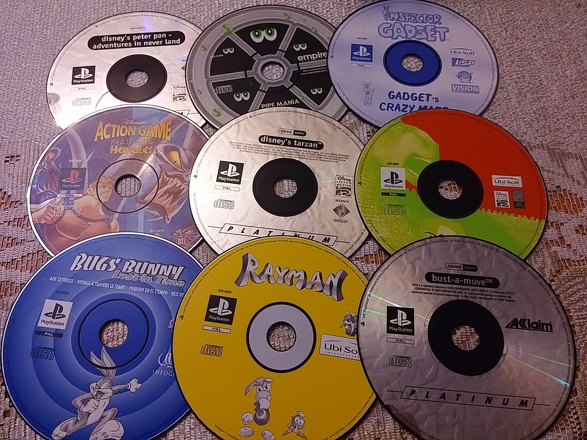 Playstation 9 gier, Disney, Bugs, Rayman, Hercules
