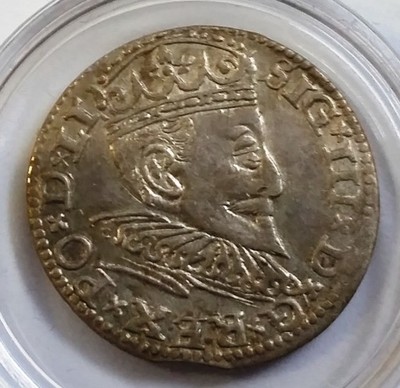 Trojak miasta Rygi 1594 Zygmunt III moneta WAZA