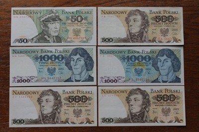 zestaw banknotów 31 sztuk z obiegu