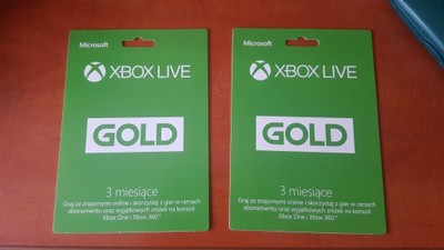 XBOX LIVE GOLD 3M - Wersja papierowa!
