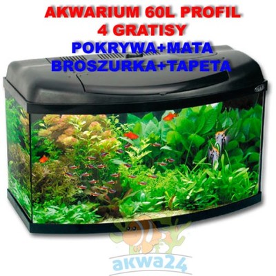 AKWARIUM 60L PROFIL POKRYWA+4gratisy
