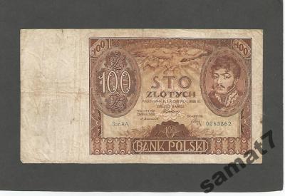 100  złotych  2 czerwca  1932 r. ser AA    00...