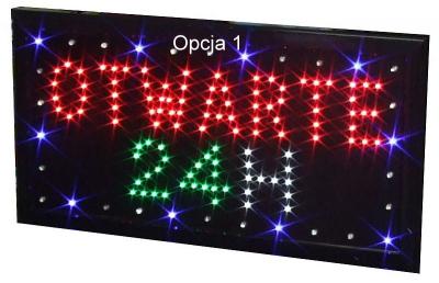 Tablica LED Panel Neon Reklama OPEN OTWARTE 24H