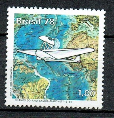 1210 ** czyste Brazylia 1658 samolot mapa