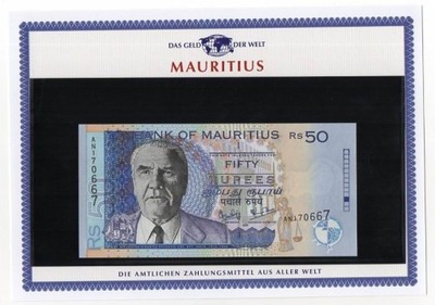 MAURITIUS 2001 50 RUPEES Z ZESTAWU UNC