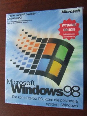 NOWY Microsoft Windows 98PL Wydanie 2 BOX