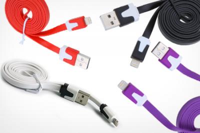 GVC kabel USB flat iphone 5 kol. biały 1m