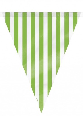 Girlanda foliowa flagi w zielone paski 3,65m
