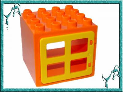 Nowe LEGO DUPLO - OKNO 4x4 pomarańczowo-żółte