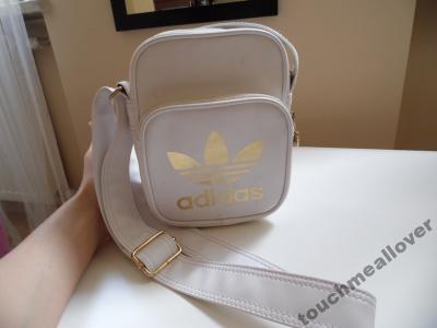 Adidas torebka listonoszka OKAZJA biała złote logo - 5687509627 - oficjalne  archiwum Allegro