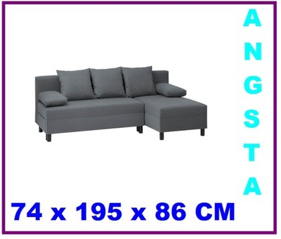 IKEA sofa rozkładana kanapa z leżanką ANGSTA promo - 5387288790 - oficjalne  archiwum Allegro